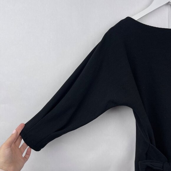 Anthropologie Black Metier Structured Thermal Long Sleeve Top Size Medium - Picture 10 of 11